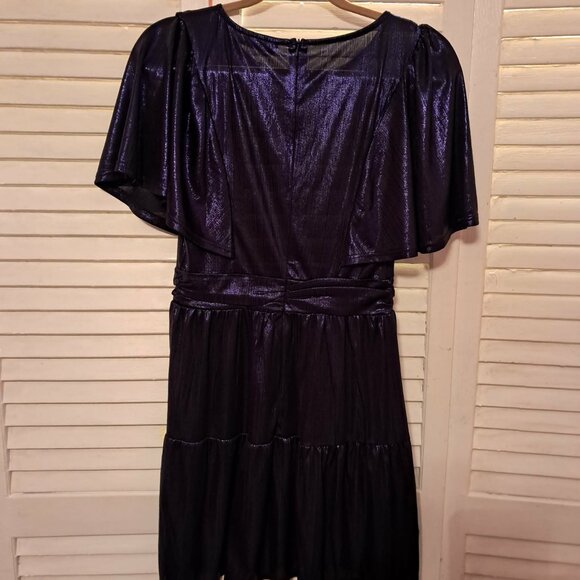 BEAUTIFUL GRACE KARIN SHIMMER PURPLE PARTY DRESS SMALL - Picture 3 of 5